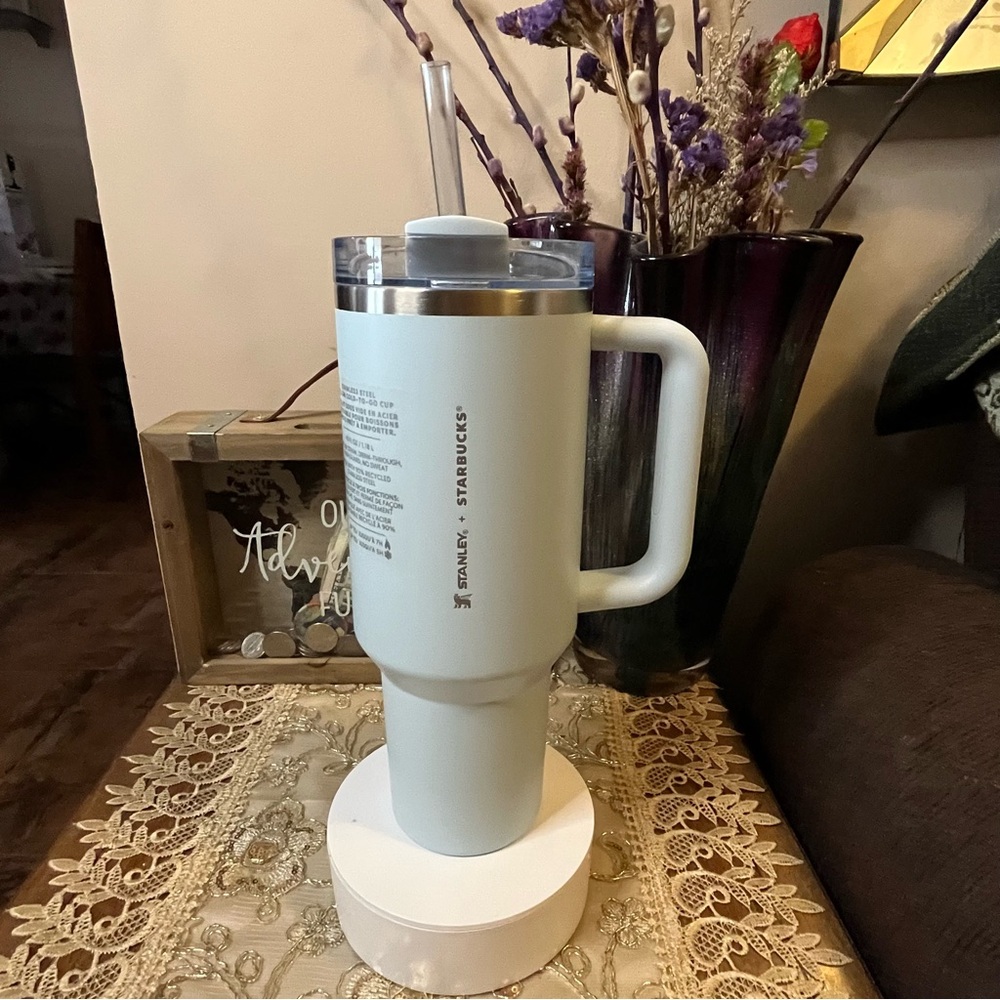 NIB - Limited Edition Starbucks x Stanley Cup Light Blue Vacuum 40 oz Tumbler
